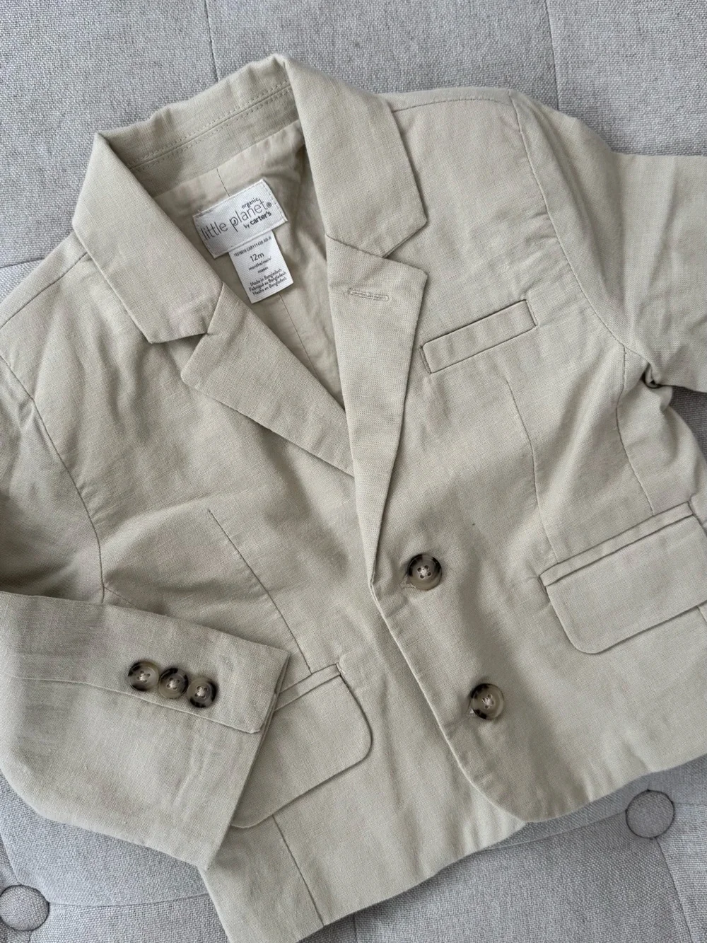 LITTLE PLANET Beige Blazer — Size 12 months